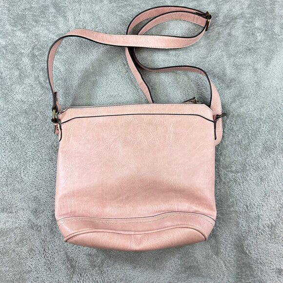 Born Concept Amherst Crossbody Light Pink Bucket Bag Preowned *See Photos* - Picture 3 of 5
